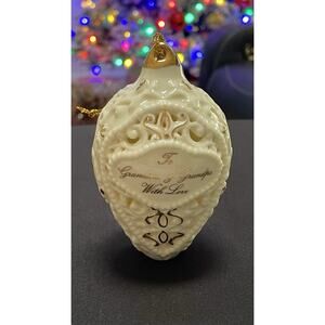 Vintage 1983 Lenox To grandma and Grandpa With Love Ornament Trimmed 24 kt gold